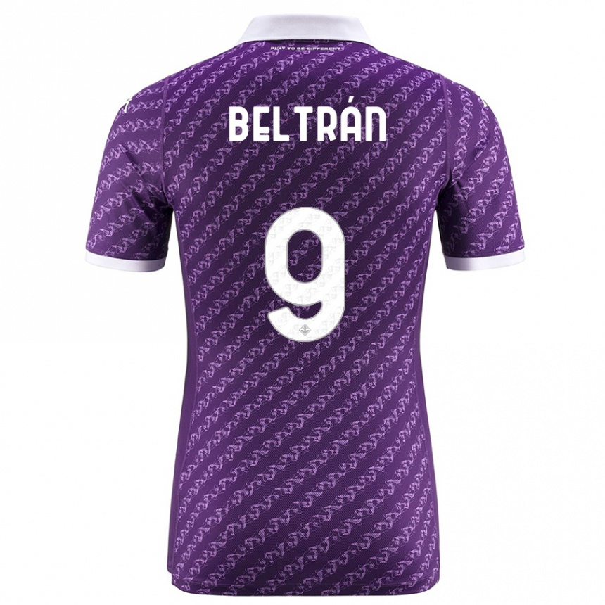 Kinder Fußball Lucas Beltrán #9 Violett Heimtrikot Trikot 2023/24 T-Shirt Luxemburg