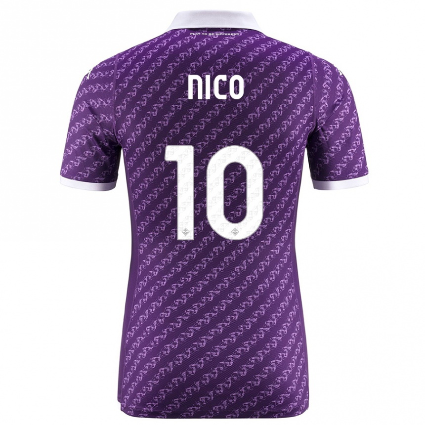 Kinder Fußball Nicolás González #10 Violett Heimtrikot Trikot 2023/24 T-Shirt Luxemburg