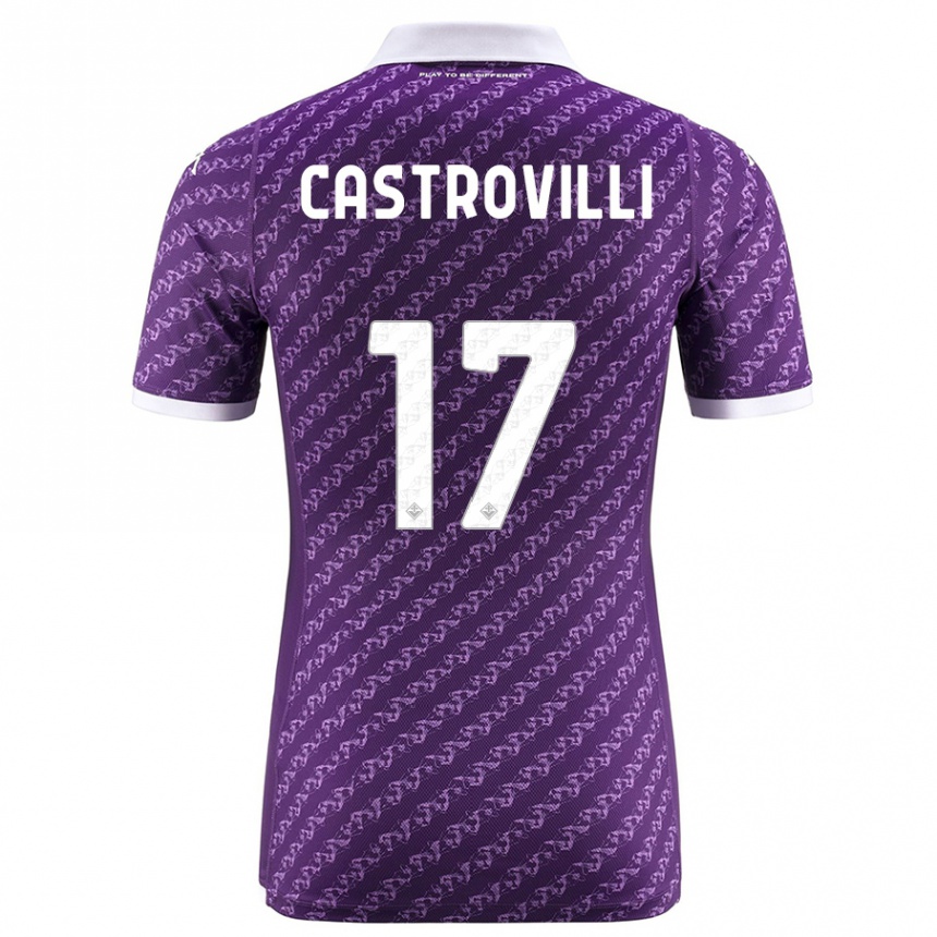 Kinder Fußball Gaetano Castrovilli #17 Violett Heimtrikot Trikot 2023/24 T-Shirt Luxemburg