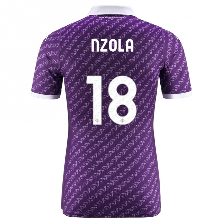 Kinder Fußball M'bala Nzola #18 Violett Heimtrikot Trikot 2023/24 T-Shirt Luxemburg