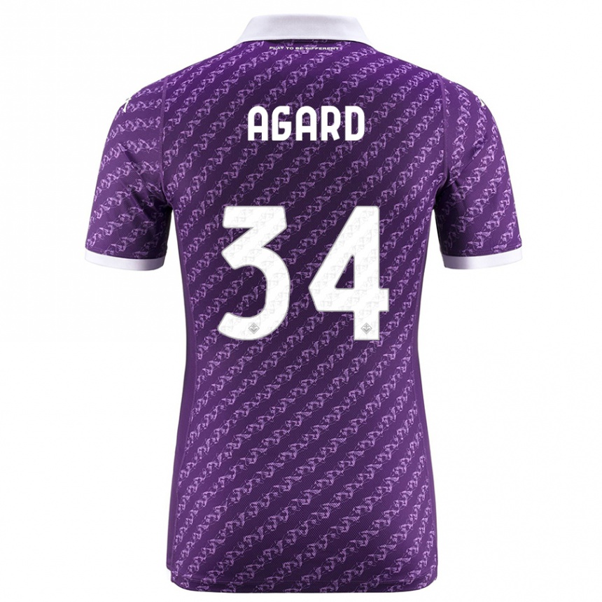 Kinder Fußball Laura Agard #34 Violett Heimtrikot Trikot 2023/24 T-Shirt Luxemburg