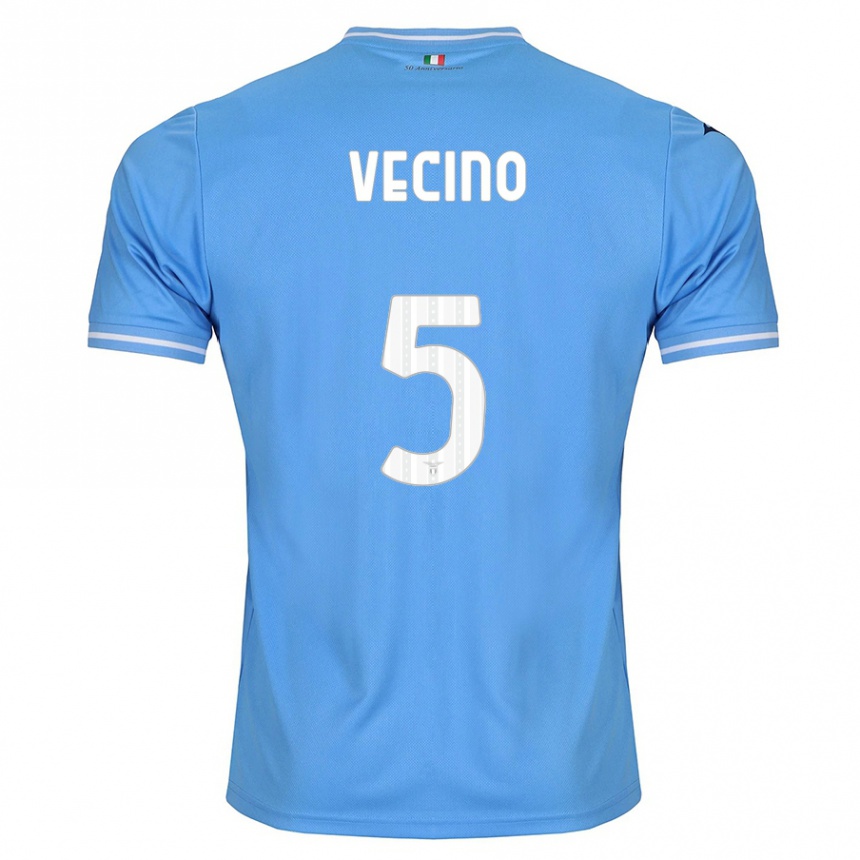 Kinder Fußball Matías Vecino #5 Blau Heimtrikot Trikot 2023/24 T-Shirt Luxemburg