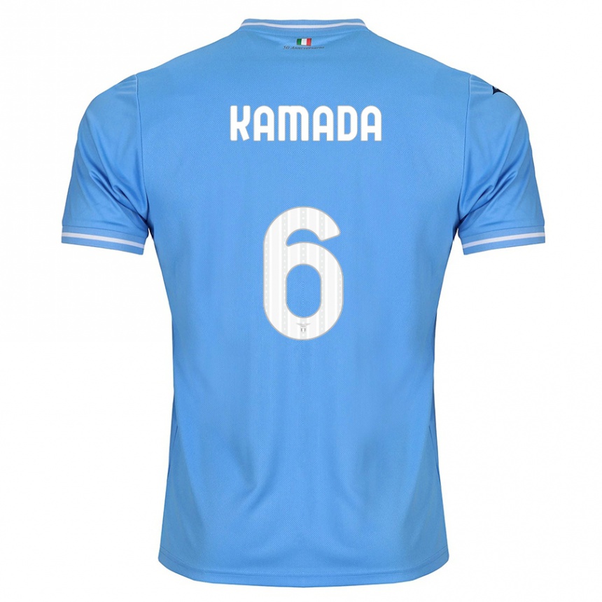 Kinder Fußball Daichi Kamada #6 Blau Heimtrikot Trikot 2023/24 T-Shirt Luxemburg