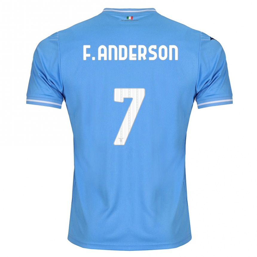 Kinder Fußball Felipe Anderson #7 Blau Heimtrikot Trikot 2023/24 T-Shirt Luxemburg