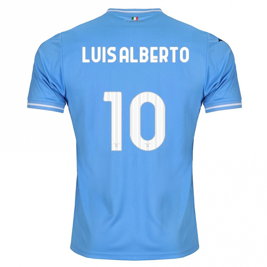 Kinder Fußball Luis Alberto #10 Blau Heimtrikot Trikot 2023/24 T-Shirt Luxemburg