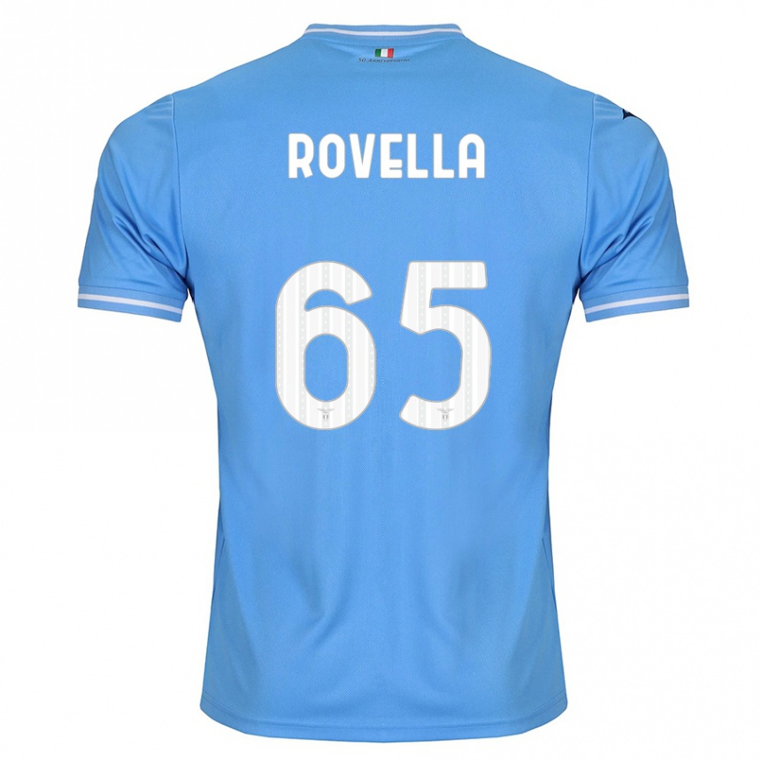 Kinder Fußball Nicolo Rovella #65 Blau Heimtrikot Trikot 2023/24 T-Shirt Luxemburg