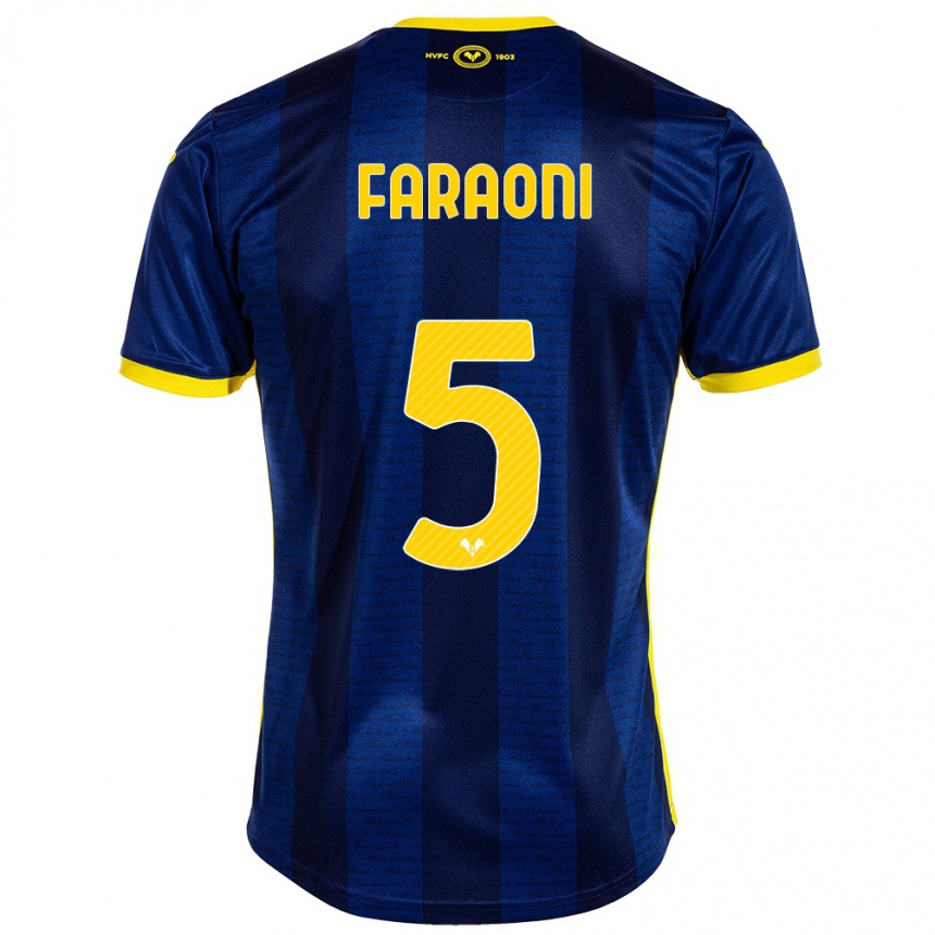 Kinder Fußball Davide Faraoni #5 Marine Heimtrikot Trikot 2023/24 T-Shirt Luxemburg