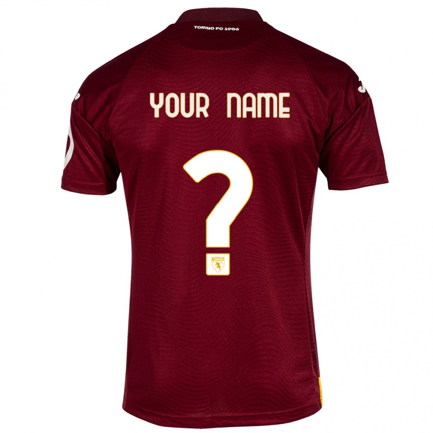 Kinder Fußball Ihren Namen #0 Dunkelrot Heimtrikot Trikot 2023/24 T-Shirt Luxemburg