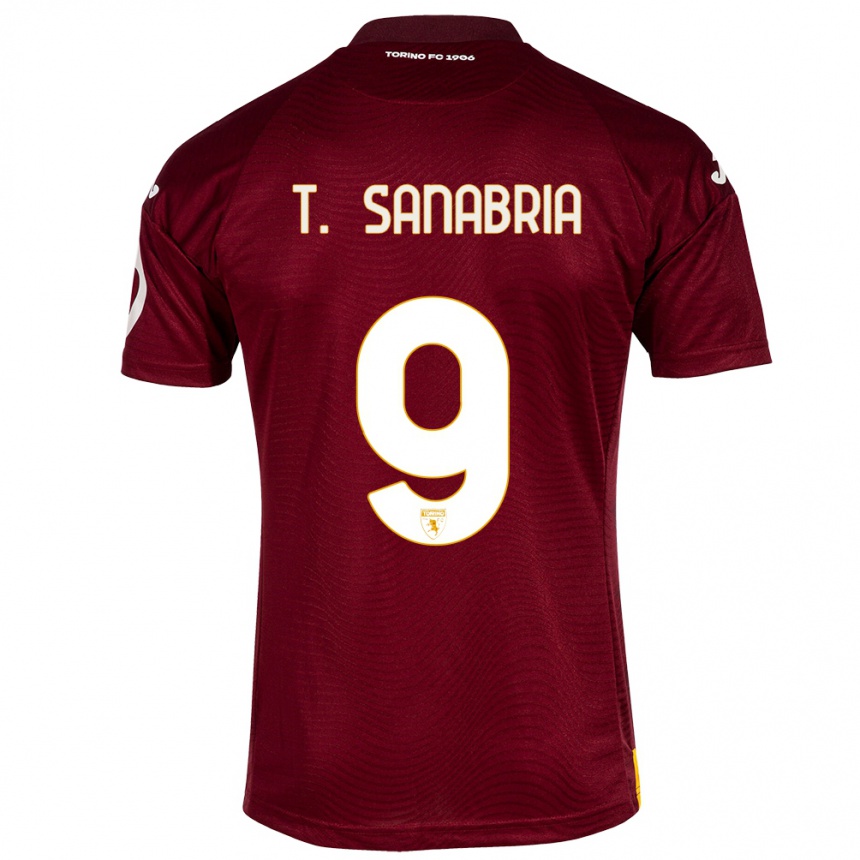 Kinder Fußball Antonio Sanabria #9 Dunkelrot Heimtrikot Trikot 2023/24 T-Shirt Luxemburg