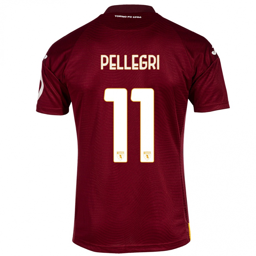 Kinder Fußball Pietro Pellegri #11 Dunkelrot Heimtrikot Trikot 2023/24 T-Shirt Luxemburg