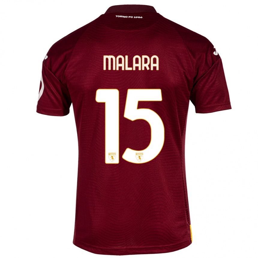 Kinder Fußball Sara Malara #15 Dunkelrot Heimtrikot Trikot 2023/24 T-Shirt Luxemburg