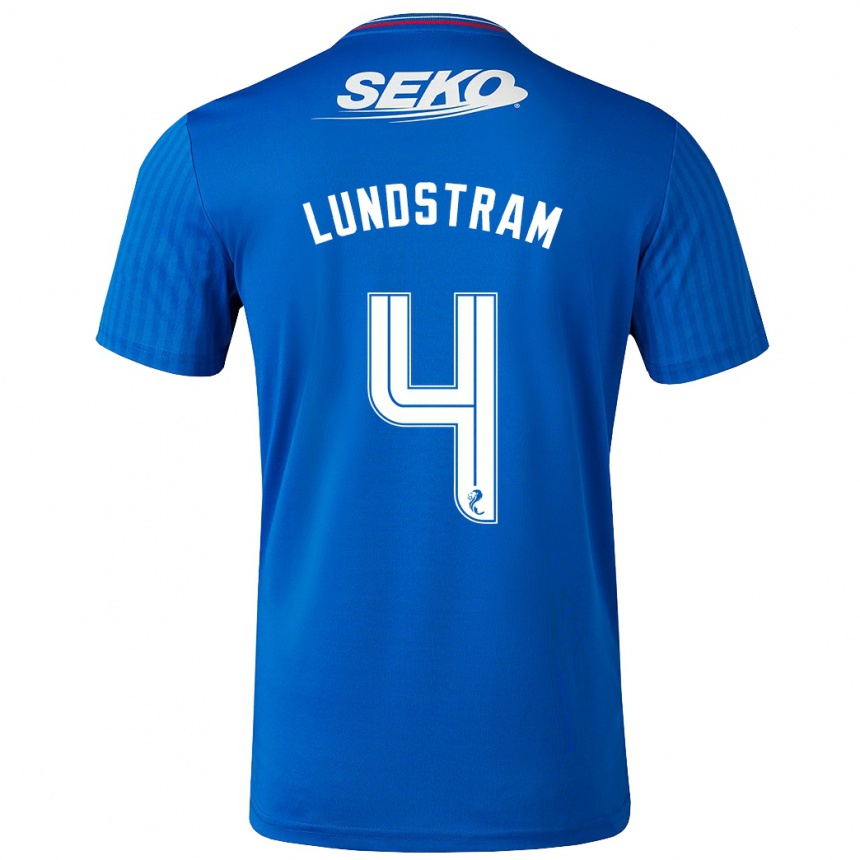 Kinder Fußball John Lundstram #4 Blau Heimtrikot Trikot 2023/24 T-Shirt Luxemburg