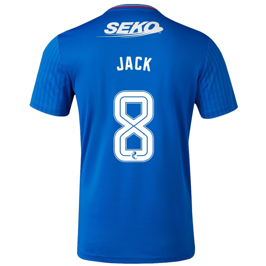 Kinder Fußball Ryan Jack #8 Blau Heimtrikot Trikot 2023/24 T-Shirt Luxemburg