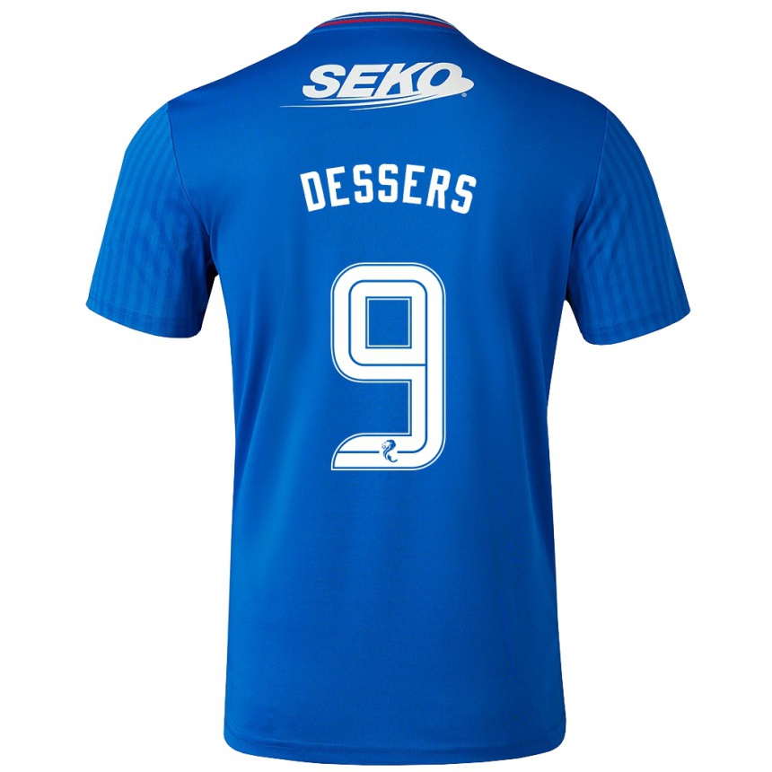 Kinder Fußball Cyriel Dessers #9 Blau Heimtrikot Trikot 2023/24 T-Shirt Luxemburg