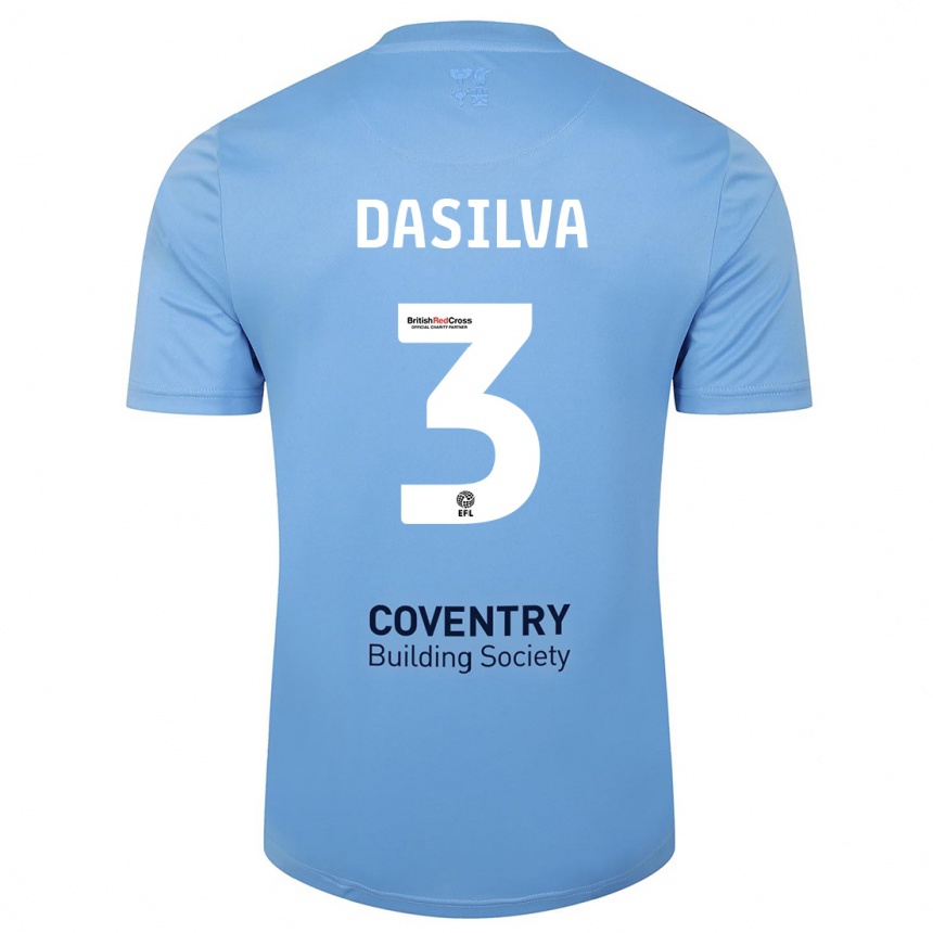 Kinder Fußball Jay Dasilva #3 Himmelblau Heimtrikot Trikot 2023/24 T-Shirt Luxemburg