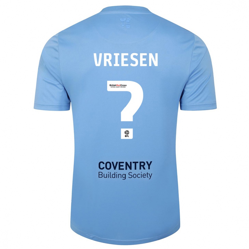 Kinder Fußball Fabian Vriesen #0 Himmelblau Heimtrikot Trikot 2023/24 T-Shirt Luxemburg