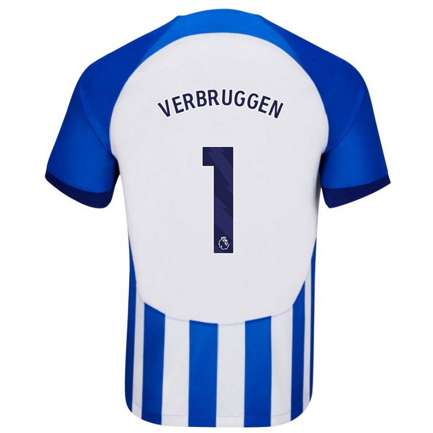 Kinder Fußball Bart Verbruggen #1 Blau Heimtrikot Trikot 2023/24 T-Shirt Luxemburg