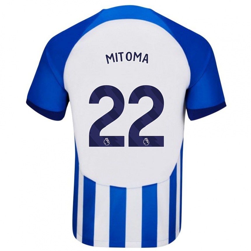 Kinder Fußball Kaoru Mitoma #22 Blau Heimtrikot Trikot 2023/24 T-Shirt Luxemburg