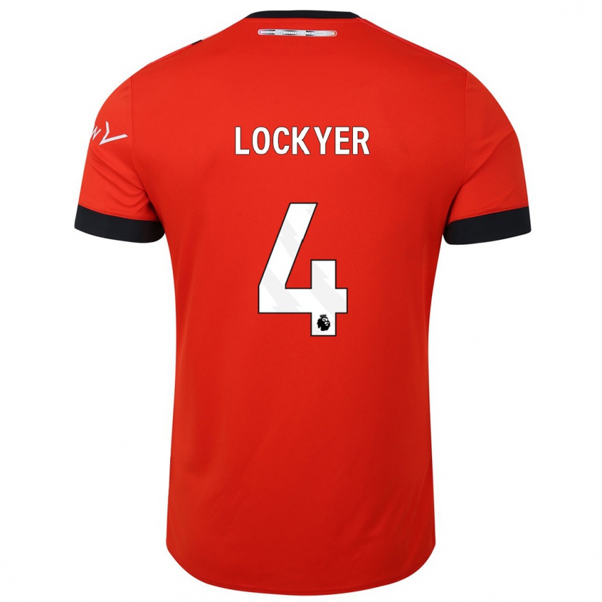 Kinder Fußball Tom Lockyer #4 Rot Heimtrikot Trikot 2023/24 T-Shirt Luxemburg