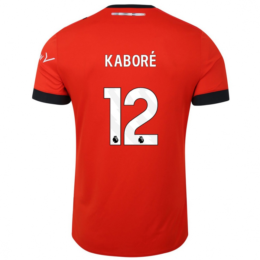 Kinder Fußball Issa Kabore #12 Rot Heimtrikot Trikot 2023/24 T-Shirt Luxemburg