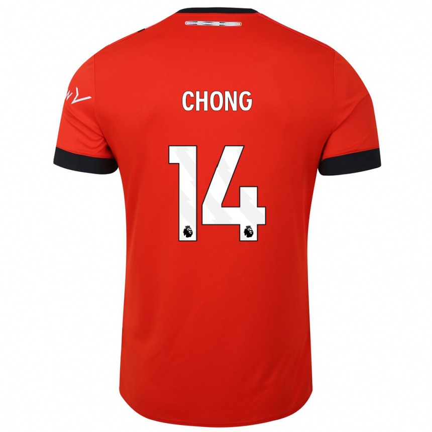 Kinder Fußball Tahith Chong #14 Rot Heimtrikot Trikot 2023/24 T-Shirt Luxemburg