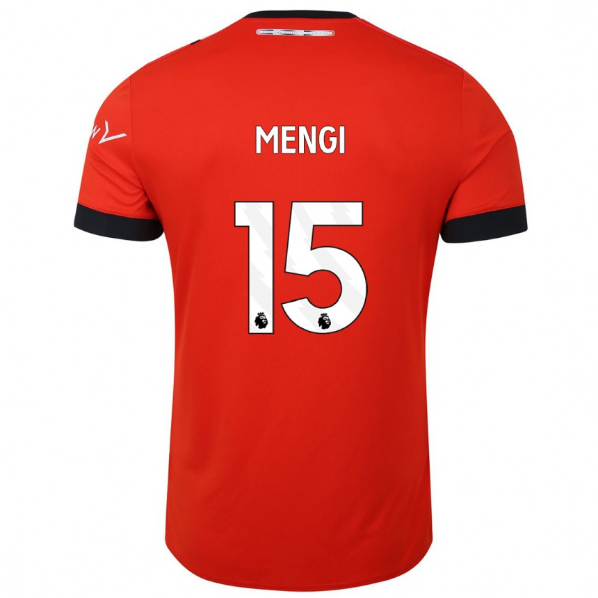 Kinder Fußball Teden Mengi #15 Rot Heimtrikot Trikot 2023/24 T-Shirt Luxemburg