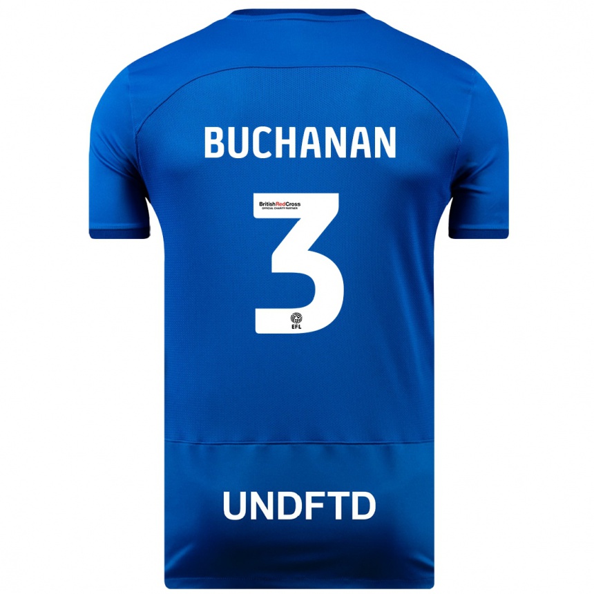 Kinder Fußball Lee Buchanan #3 Blau Heimtrikot Trikot 2023/24 T-Shirt Luxemburg