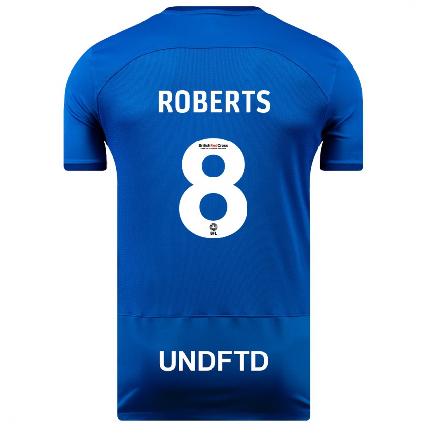 Kinder Fußball Tyler Roberts #8 Blau Heimtrikot Trikot 2023/24 T-Shirt Luxemburg