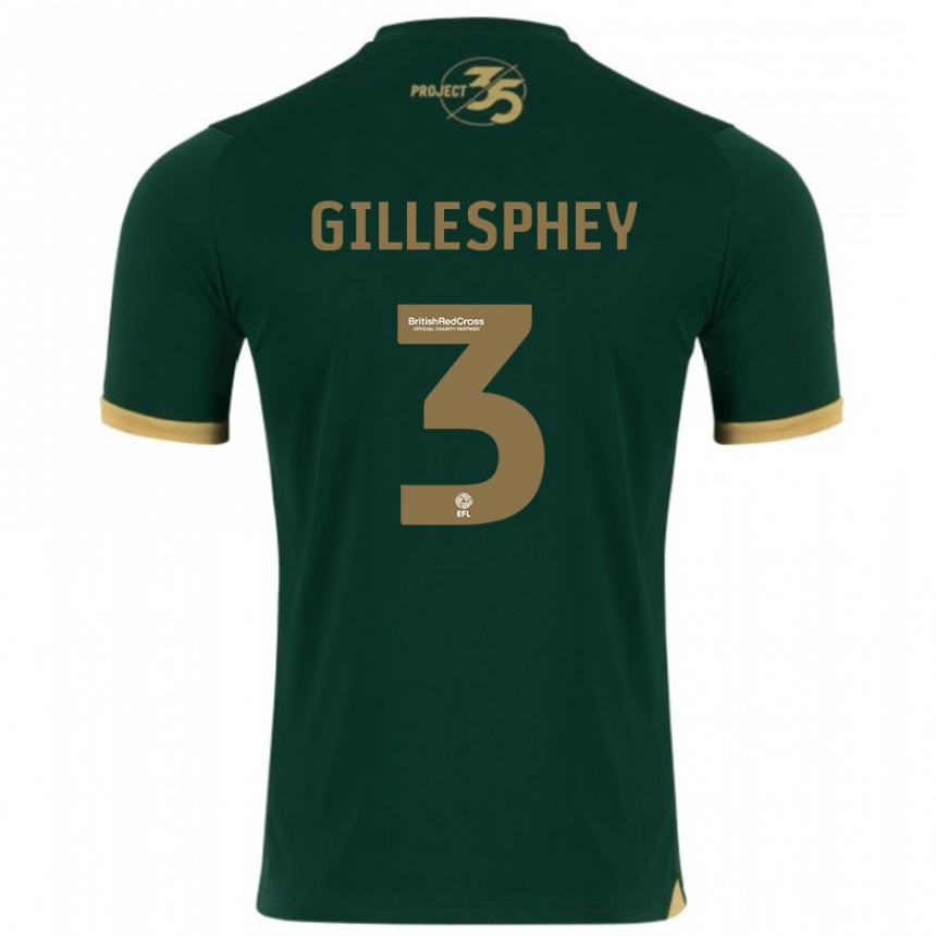 Kinder Fußball Macaulay Gillesphey #3 Grün Heimtrikot Trikot 2023/24 T-Shirt Luxemburg