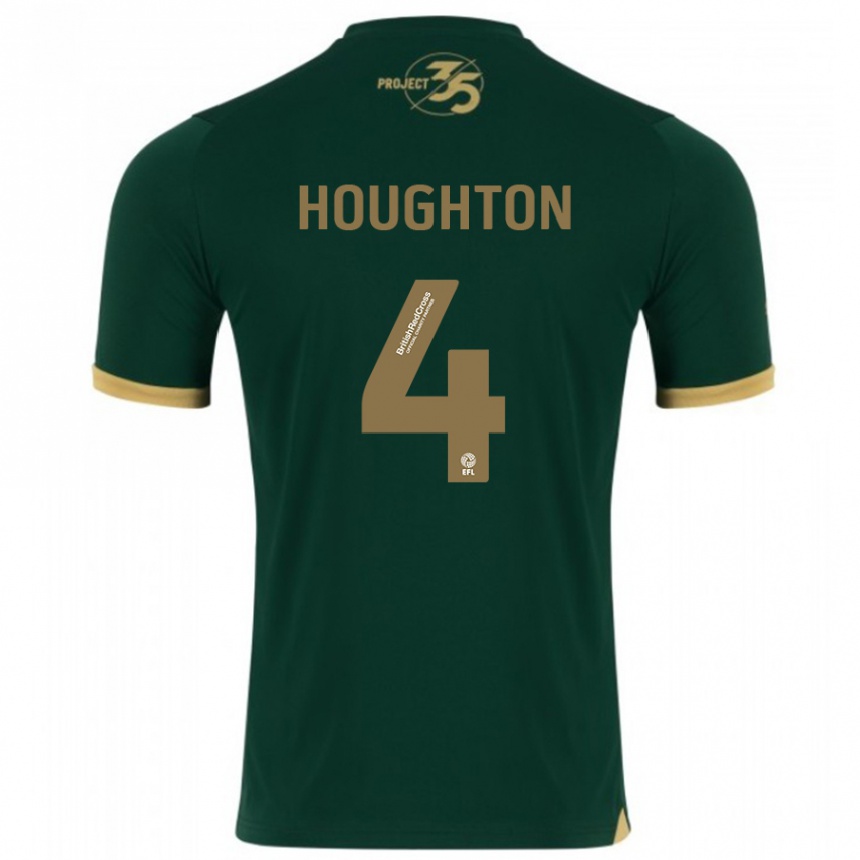 Kinder Fußball Jordan Houghton #4 Grün Heimtrikot Trikot 2023/24 T-Shirt Luxemburg