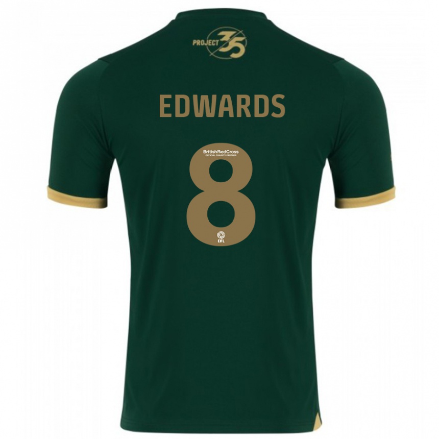 Kinder Fußball Joe Edwards #8 Grün Heimtrikot Trikot 2023/24 T-Shirt Luxemburg