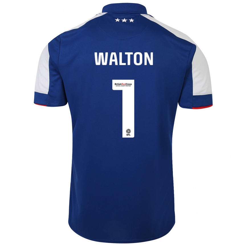 Kinder Fußball Christian Walton #1 Blau Heimtrikot Trikot 2023/24 T-Shirt Luxemburg