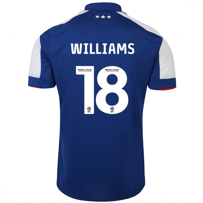 Kinder Fußball Brandon Williams #18 Blau Heimtrikot Trikot 2023/24 T-Shirt Luxemburg