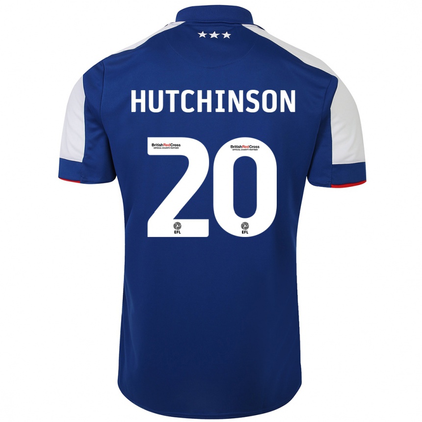 Kinder Fußball Omari Hutchinson #20 Blau Heimtrikot Trikot 2023/24 T-Shirt Luxemburg