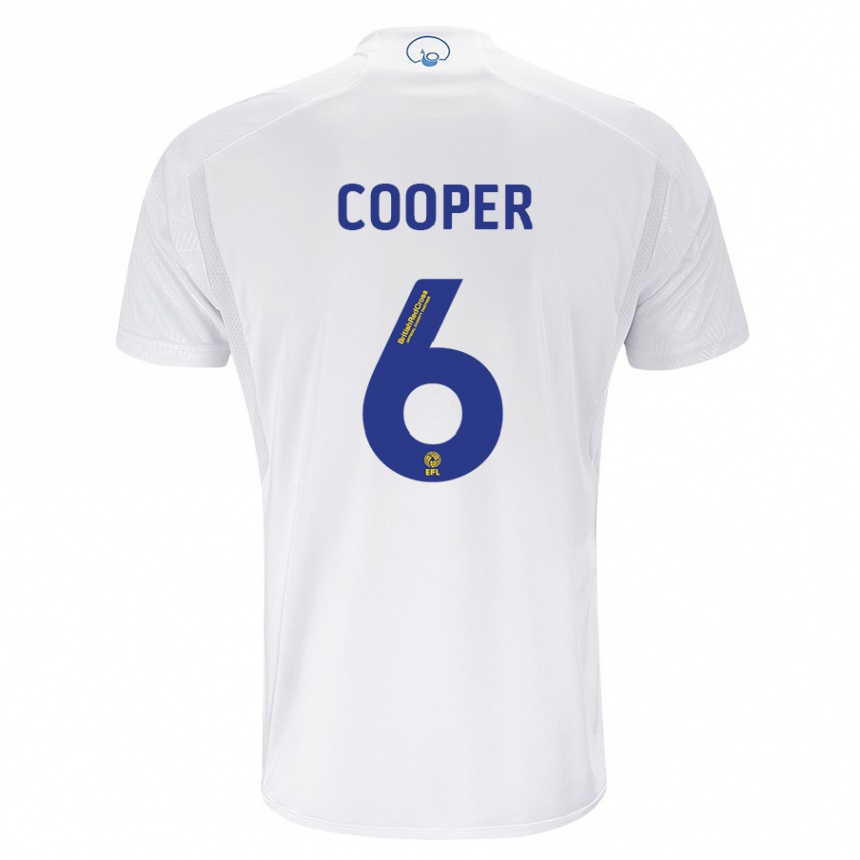Kinder Fußball Liam Cooper #6 Weiß Heimtrikot Trikot 2023/24 T-Shirt Luxemburg