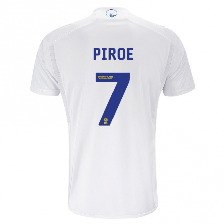 Kinder Fußball Joël Piroe #7 Weiß Heimtrikot Trikot 2023/24 T-Shirt Luxemburg