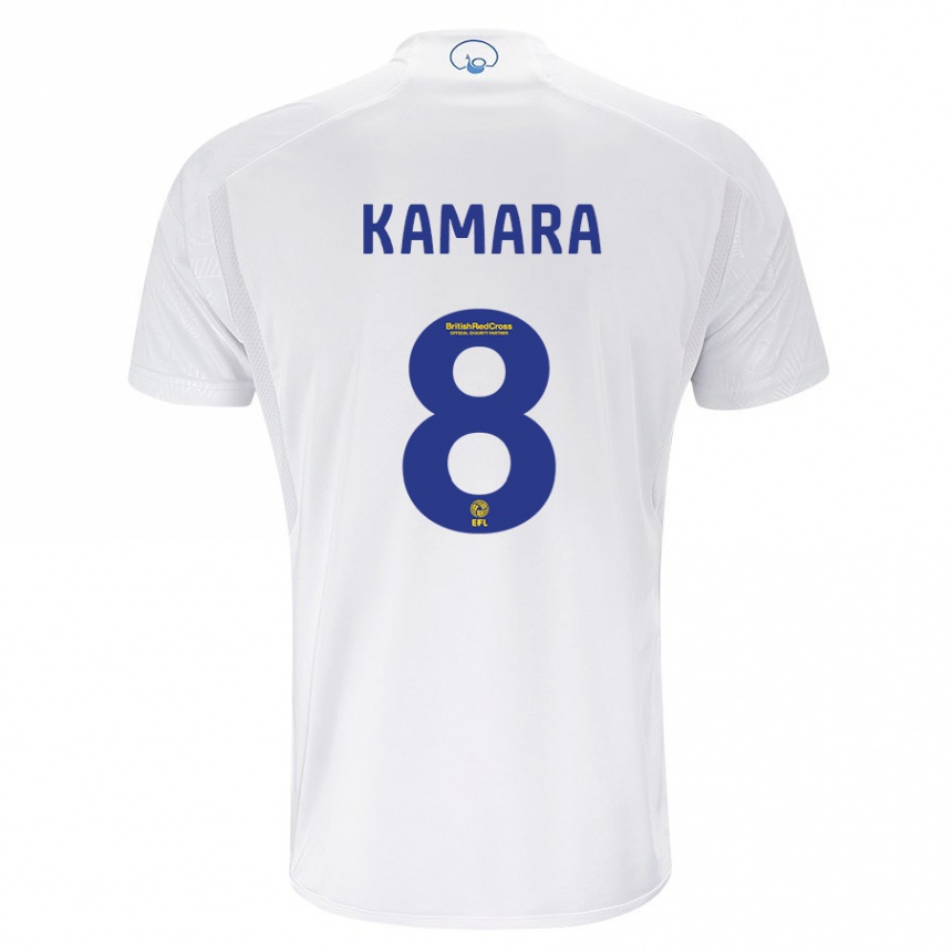 Kinder Fußball Glen Kamara #8 Weiß Heimtrikot Trikot 2023/24 T-Shirt Luxemburg