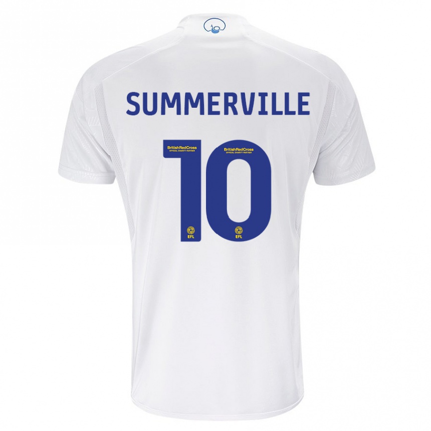 Kinder Fußball Crysencio Summerville #10 Weiß Heimtrikot Trikot 2023/24 T-Shirt Luxemburg