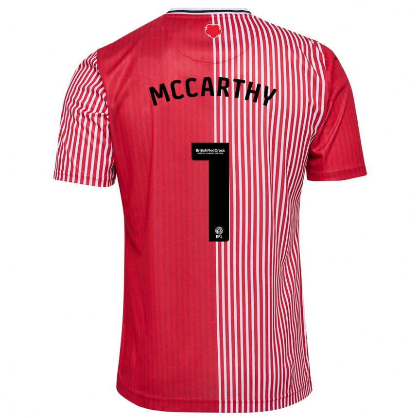 Kinder Fußball Alex Mccarthy #1 Rot Heimtrikot Trikot 2023/24 T-Shirt Luxemburg