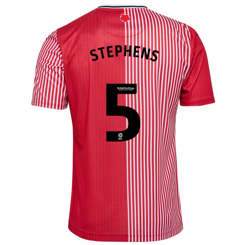 Kinder Fußball Jack Stephens #5 Rot Heimtrikot Trikot 2023/24 T-Shirt Luxemburg