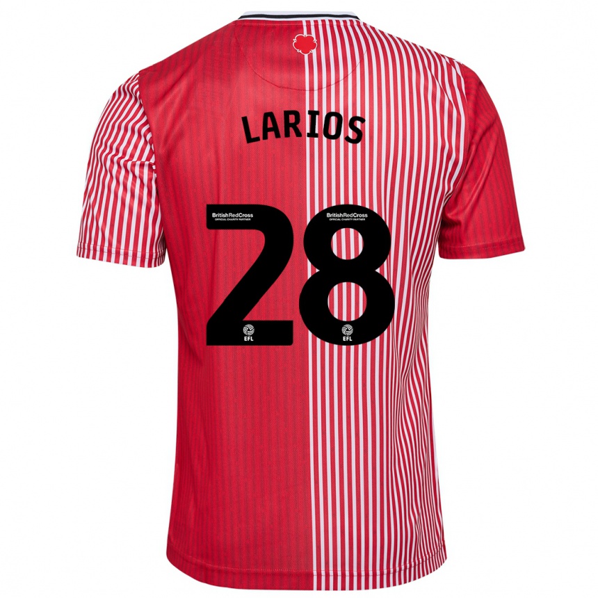 Kinder Fußball Juan Larios #28 Rot Heimtrikot Trikot 2023/24 T-Shirt Luxemburg