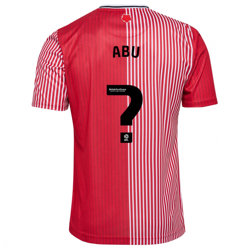 Kinder Fußball Derrick Abu #0 Rot Heimtrikot Trikot 2023/24 T-Shirt Luxemburg