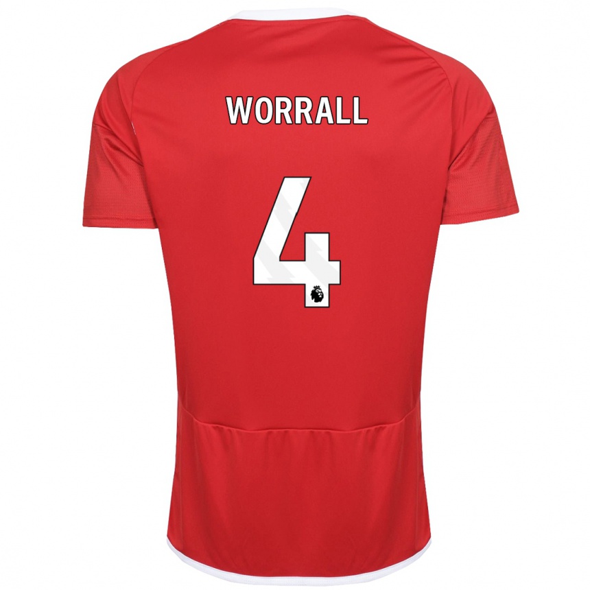 Kinder Fußball Joe Worrall #4 Rot Heimtrikot Trikot 2023/24 T-Shirt Luxemburg