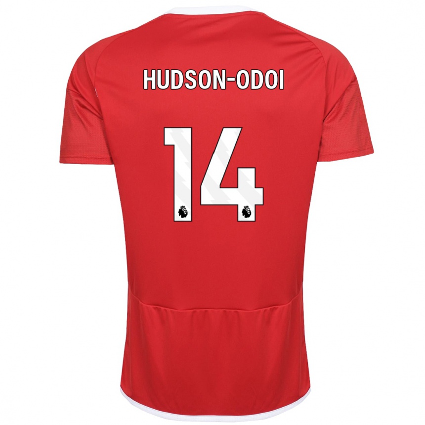 Kinder Fußball Callum Hudson-Odoi #14 Rot Heimtrikot Trikot 2023/24 T-Shirt Luxemburg