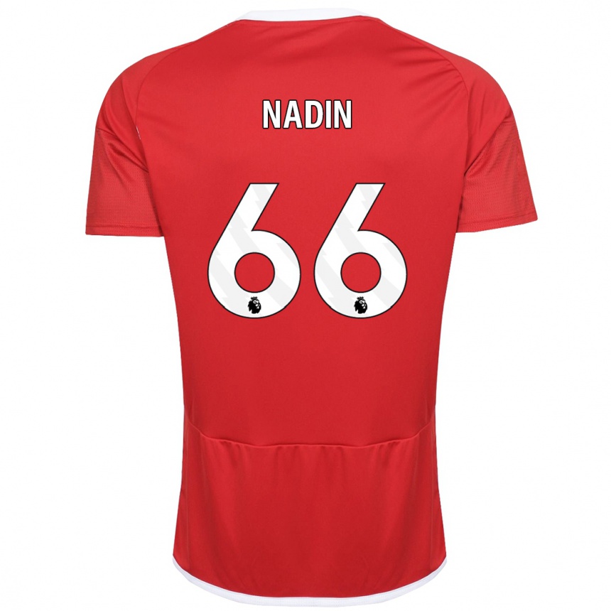 Kinder Fußball Jack Nadin #66 Rot Heimtrikot Trikot 2023/24 T-Shirt Luxemburg