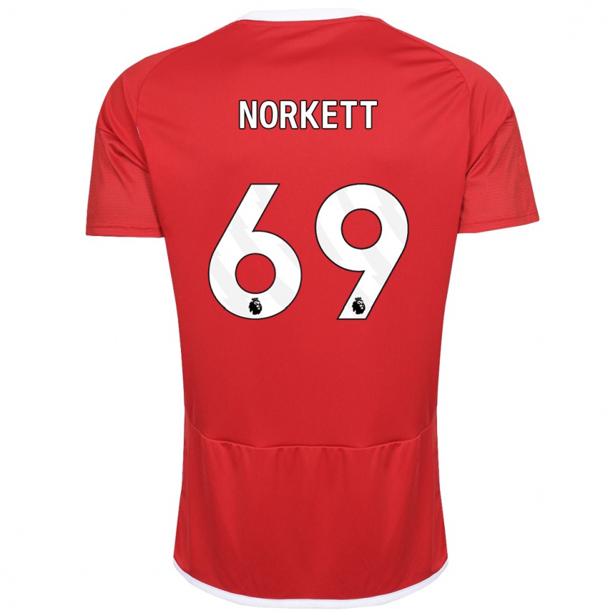 Kinder Fußball Manni Norkett #69 Rot Heimtrikot Trikot 2023/24 T-Shirt Luxemburg