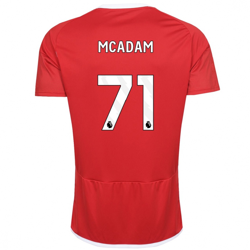 Kinder Fußball Kyle Mcadam #71 Rot Heimtrikot Trikot 2023/24 T-Shirt Luxemburg