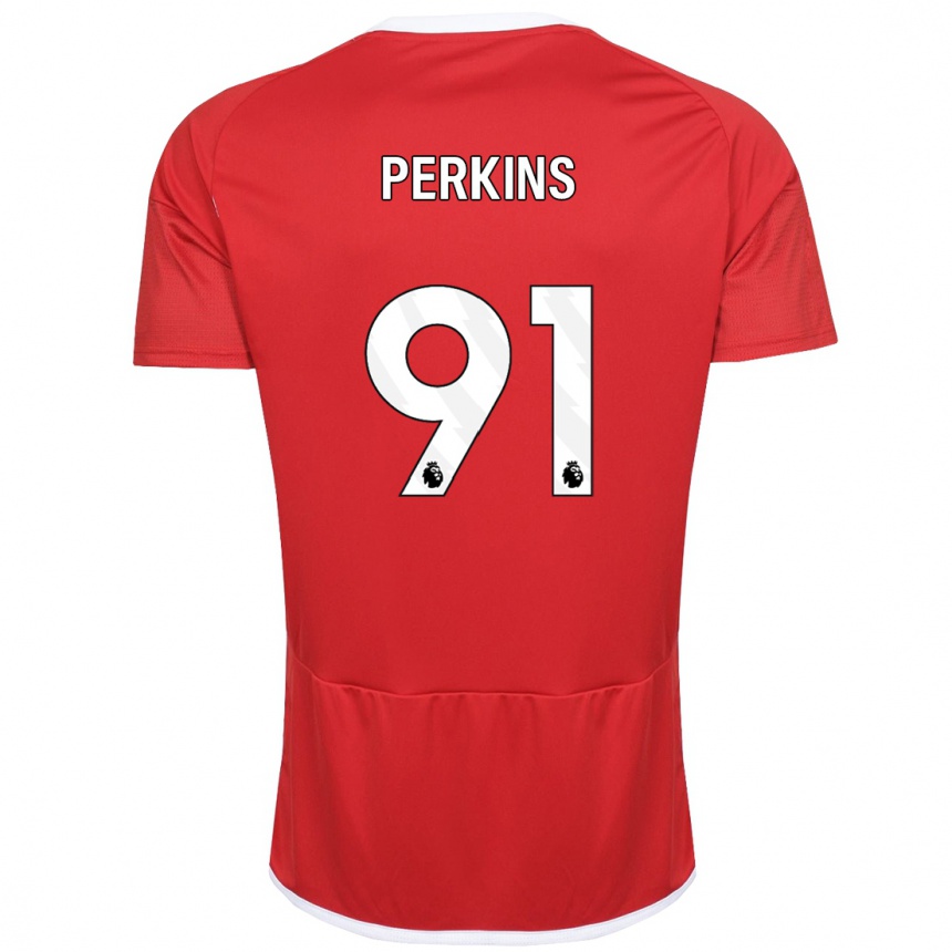 Kinder Fußball Jack Perkins #91 Rot Heimtrikot Trikot 2023/24 T-Shirt Luxemburg