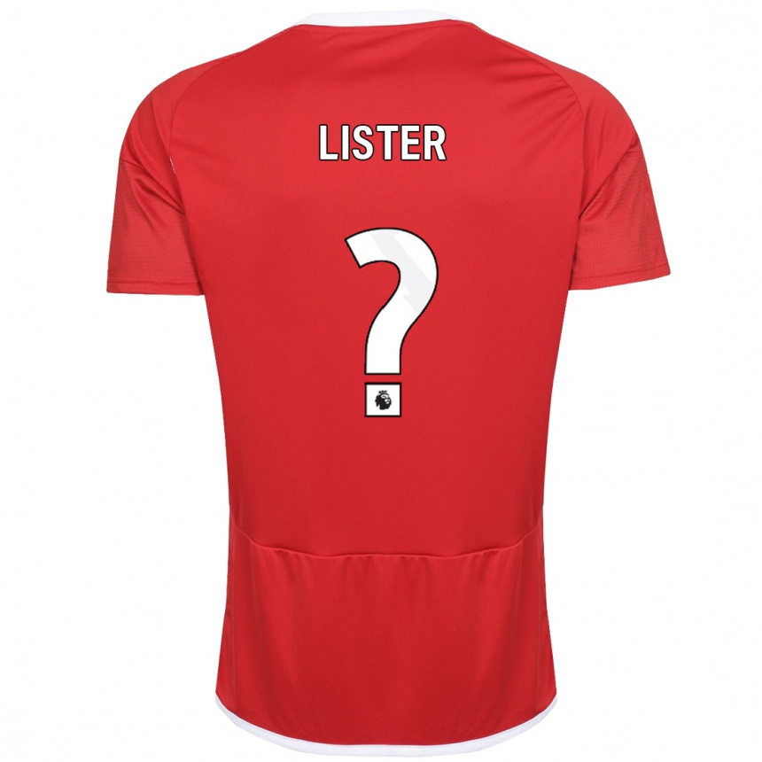 Kinder Fußball Henry Lister #0 Rot Heimtrikot Trikot 2023/24 T-Shirt Luxemburg