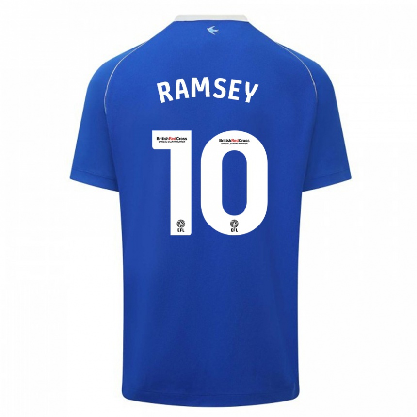 Kinder Fußball Aaron Ramsey #10 Blau Heimtrikot Trikot 2023/24 T-Shirt Luxemburg